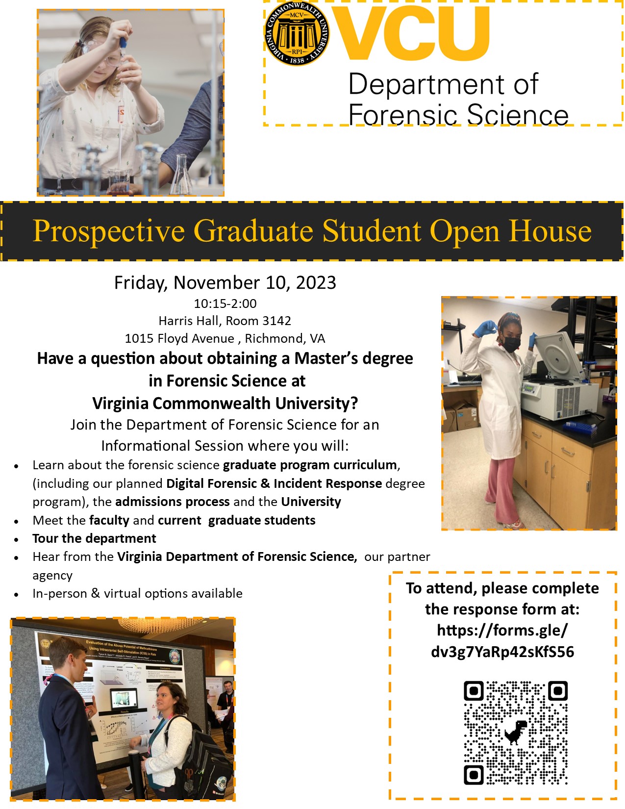 Forensic Science Grad Open House Invitation